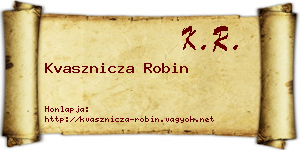 Kvasznicza Robin névjegykártya